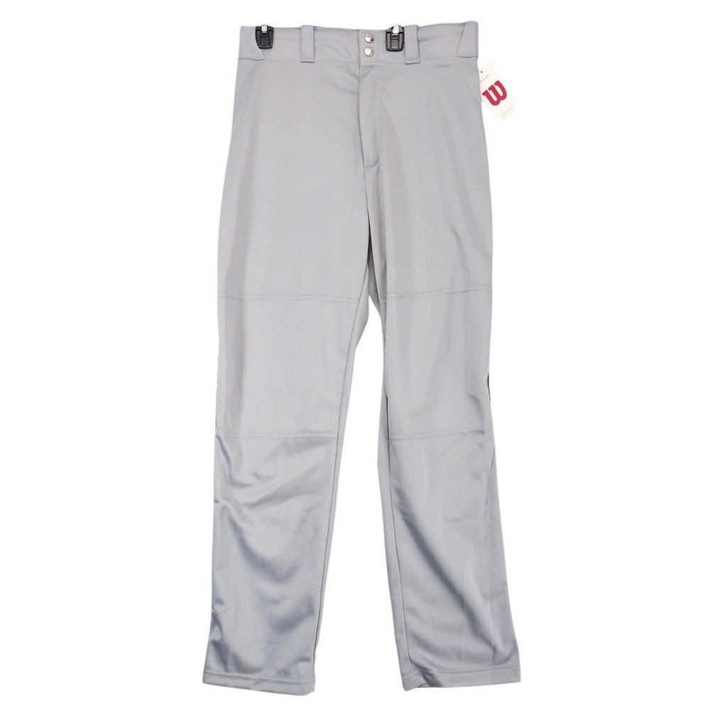 NWT Wilson Gray Black Piped Baseball Pants Mens M 32x33 WTA4332 Team Sportswear